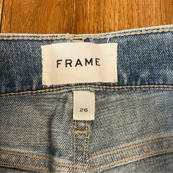 FRAME Women’s Le High Straight Blue Distressed Size 26 - Picture 4 of 12